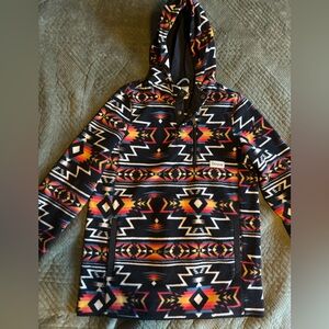 Aztec fleece pull over hoodie